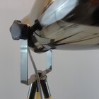 Coluna Tour 1xe27 Cromo Negro E Base Madeira Natural Cabo Vin