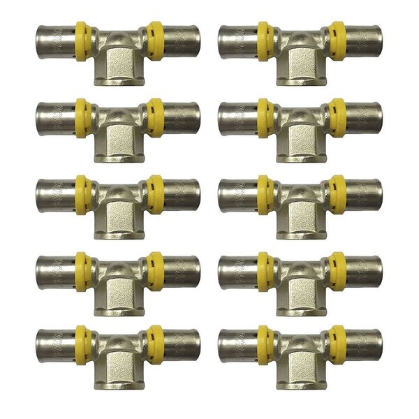Combo 10 Unidades Tê 16 X 1/2 X 16 Para Tubo Pex Tudogas