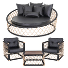 Combo 1 Chaise  6 Almofadas + 2 Poltronas + Mesa Madeira Alum