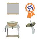 Combo 2 Em 1 Gabinete Croácia Torneira Ibiza Champanhe Ekasa