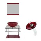 Combo 2 Em 1 Gabinete Croácia Torneira Ibiza Vermelho Cereja