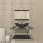 Combo 2 Em 1 Gabinete De Vidro 60cm Iq Inox Com Cuba Oval + T