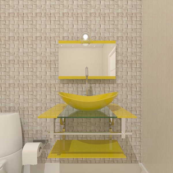 Combo 2 Em 1 Gabinete De Vidro 60cm Iq Inox Com Cuba Oval + T