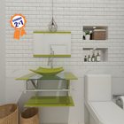 Combo 2 Em 1 Gabinete De Vidro 60cm Iq Inox Com Cuba Quadrada