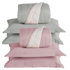 Combo 2 Kit Cobre Leito Colcha Capri Queen Dupla Face 3 Peças