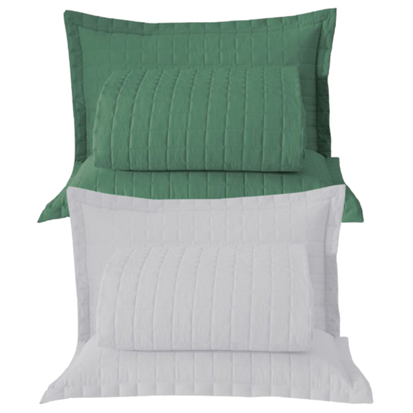Combo 2 Kit Cobre Leito Colcha Monaco King Dupla Face - Verde