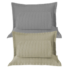 Combo 2 Kit Cobre Leito Colcha Monaco Queen Dupla Face - Cinz