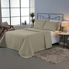 Combo 2 Kit Cobre Leito Colcha Monaco Queen Dupla Face - Cinz