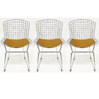 Combo 3 Cadeiras Para Cozinha Bertoia Cromada Assento Cor Car