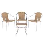 Combo 3 Cadeiras Toquio 1 Mesa Baixa Colombia Para Área, Vara