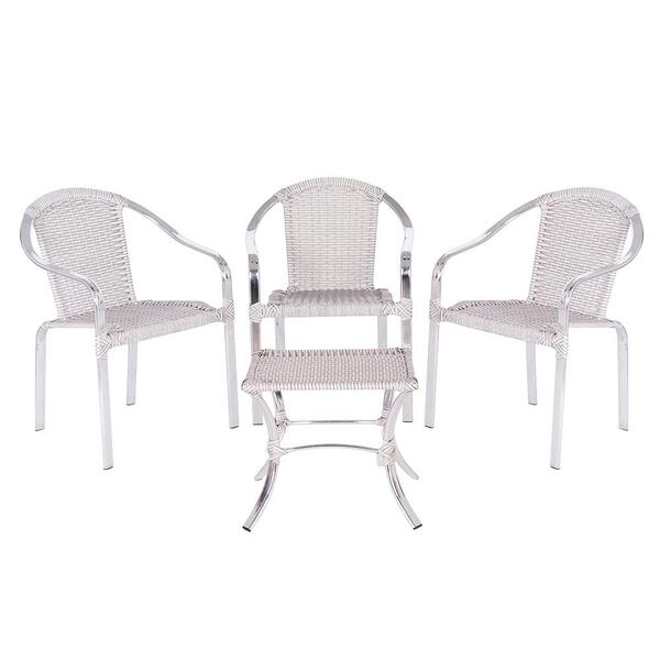 Combo 3 Cadeiras Toquio 1 Mesa Baixa Colombia Para Área, Vara