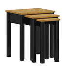 Combo 3 Mesas De Apoio Linha Madri Carvalho/preto Madeira Mac