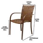 Combo 4 Cadeiras Fibra  Argila E Mesa  Marrom E  Bege