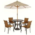 Combo 4 Cadeiras Fibra  Estonado E Mesa  Preta E  Bege