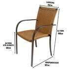 Combo 4 Cadeiras Fibra  Estonado E Mesa  Preta E  Bege