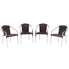 Combo 4 Cadeiras Toquio Para Área, Varanda Em Aluminio E Fibr