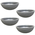Combo 4 Vasos Bacia P/ Rosa Do Deserto 32cm Cuia Cinza