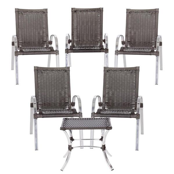 Combo 5 Cadeiras Colombia 1 Mesa Baixa Colombia Para Área, Va