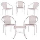 Combo 5 Cadeiras Toquio 1 Mesa Baixa Colombia Para Área, Vara