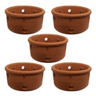 Combo 5 Vasos Cachepots De Cerâmica Furado P/ Orquídeas 18cm