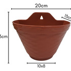Combo 5 Vasos De Parede 20cm Meia Lua P/ Plantas Terracota