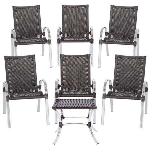 Combo 6 Cadeiras Colombia 1 Mesa Baixa Colombia Para Área, Va