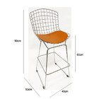 Combo Banqueta Para Bancada Média Cozinha Bertoia 2 Peças Cro