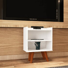 Combo C/ 2 Mesa De Cabeceira Retrô Decore Pé Palito Branco