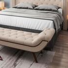 Combo Cabeceira Recamier Casal 140cm Sintético Ursa/cisne