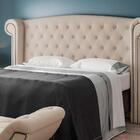 Combo Cabeceira Recamier Queen 160cm Linho Bege Ursa/cisne