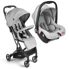 Combo Carrinho De Bebê Compacto Oppa Cinza + Bebê Conforto Li