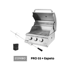 Combo Churrasqueira À Gás Mikazza G2 Pro 3 + Espeto - Gás Bot