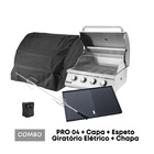 Combo Churrasqueira À Gás Mikazza G2 Pro 4+ Capa + Chapa + Es