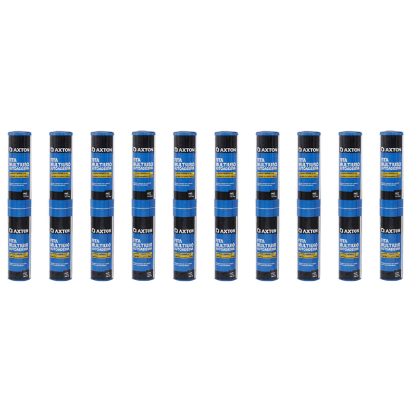 Combo com 10 rolos de Fita Multiuso Asfáltica Autoadesiva 90cmx10m Axton