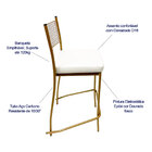 Combo De 3 Banquetas Empilhável Alta Para Bar Cor Dourado Fos