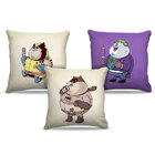 Combo De Almofadas (3 Unidades) Herois Gordos 01 45x45cm