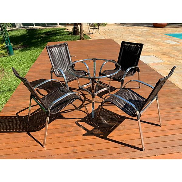 Combo De Piscina Jogo De Mesa E Espreguicadeira Area De Lazer Para Mesa Varanda Aluminio Leroy Merlin