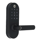Combo Fechadura Digital Yale Senha Biometria Tag YMC 420W Resistente à Água Preta Fosco de Embutir