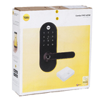Combo Fechadura Digital Yale Senha Biometria Tag YMC 420W Resistente à Água Preta Fosco de Embutir