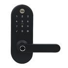 Combo Fechadura Digital Yale Senha Biometria Tag YMC 420W Resistente à Água Preta Fosco de Embutir