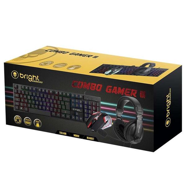 Combo gamer teclado mouse e fone de ouvido headset bright Clearance