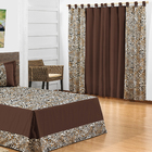 Combo Jogo De Cama + Cortina Casa Dona Moçambique 4 Peças Tab