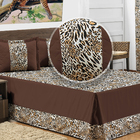 Combo Jogo De Cama + Cortina Casa Dona Moçambique 4 Peças Tab