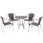 Combo Mesa Com 4 Cadeiras Em Aluminio E Fibra (cadeiras Toqui