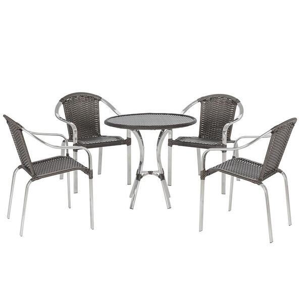 Combo Mesa Com 4 Cadeiras Em Aluminio E Fibra (cadeiras Toqui