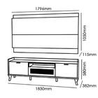 Combo Painel + Rack Bancada Tv Nature/off White Rafia 1.8