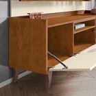 Combo Painel + Rack Bancada Tv Nature/off White Rafia 1.8