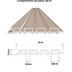 Combo Painel Ripado Externo Wpc 2 90m X 20cm - 3pçs - Cumaru