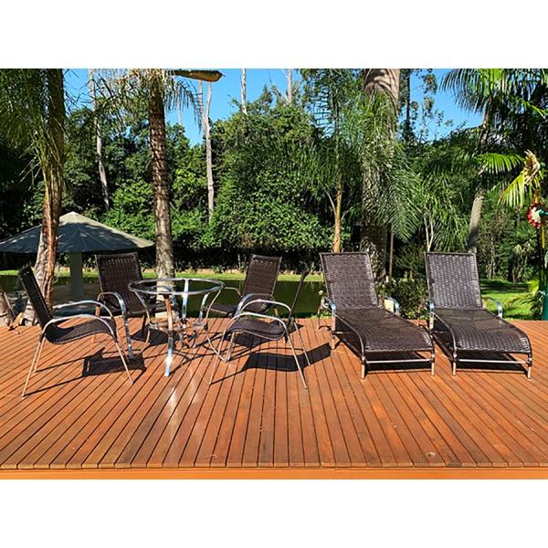 Combo Piscina Jogo De Mesa E Espreguicadeira Area De Lazer Para Mesa Varanda Aluminio Leroy Merlin