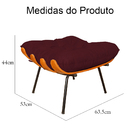 Combo Poltrona Decorativa Mais Puff Costela Suede Bordô - Ds